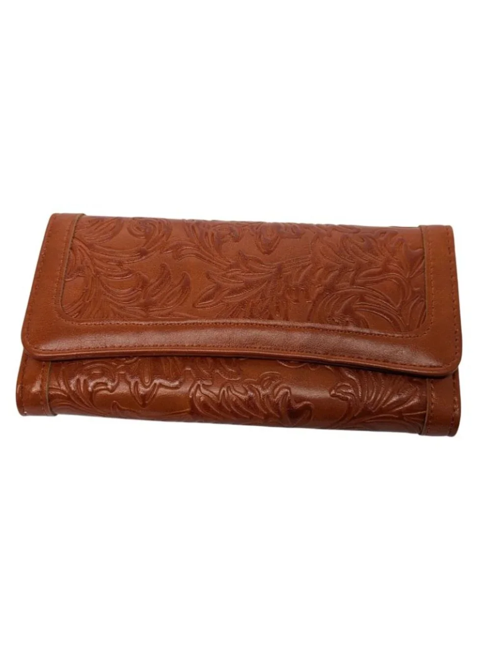 Women’s RFID Leather Trifold Wallet Embossed Long Clutch Purse Card Holder